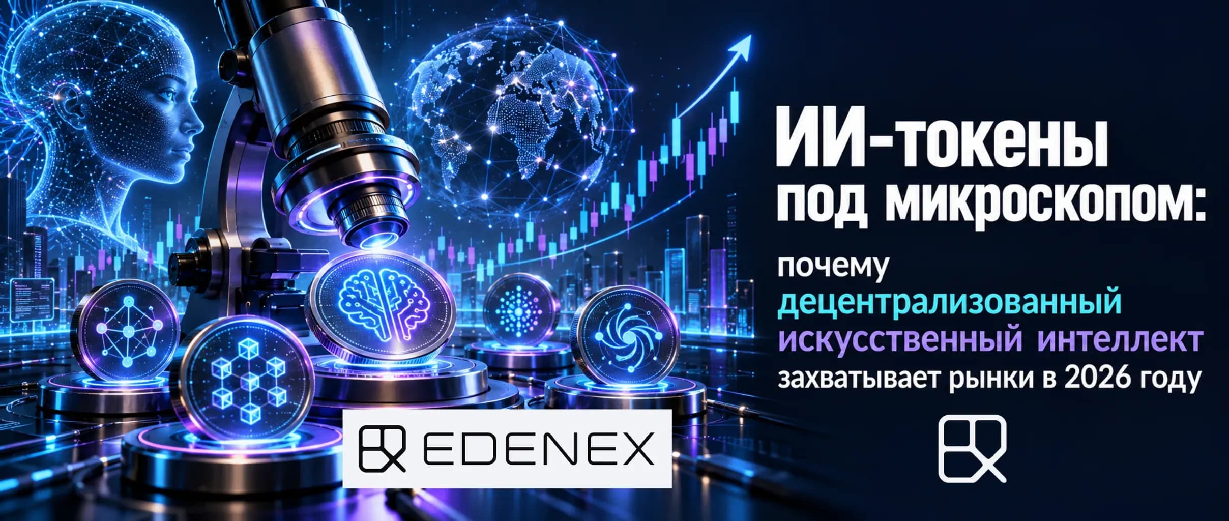 Статья об ИИ-токенах, децентрализованном искусственном интеллекте и рынке GPU в 2026 году.