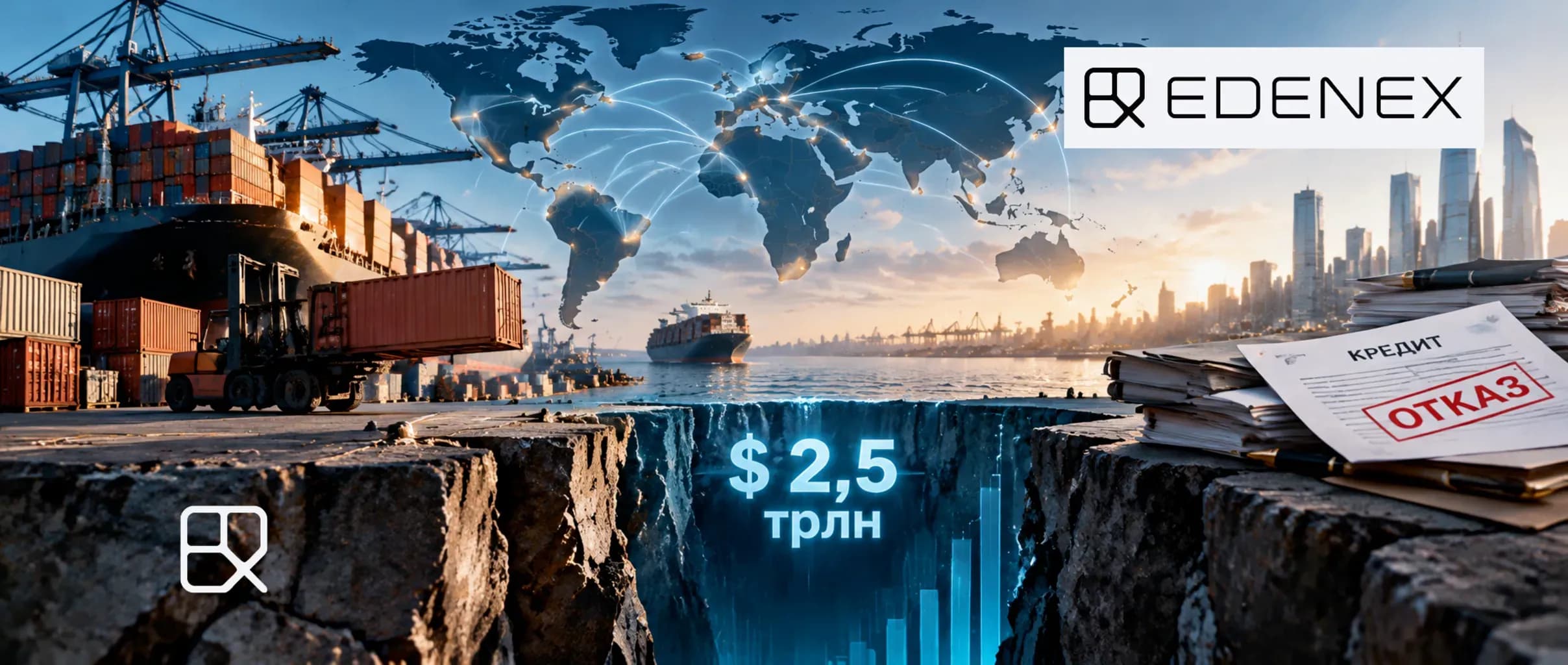Разрыв в торговом финансировании Контейнеры в порту и график с цифрой 2,5 трлн — что стоит за оценкой разрыва в торговом финансировании, почему банки отказывают надежным компаниям и что реально сокращает дефицит.